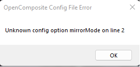 OpenComposite unknown config option