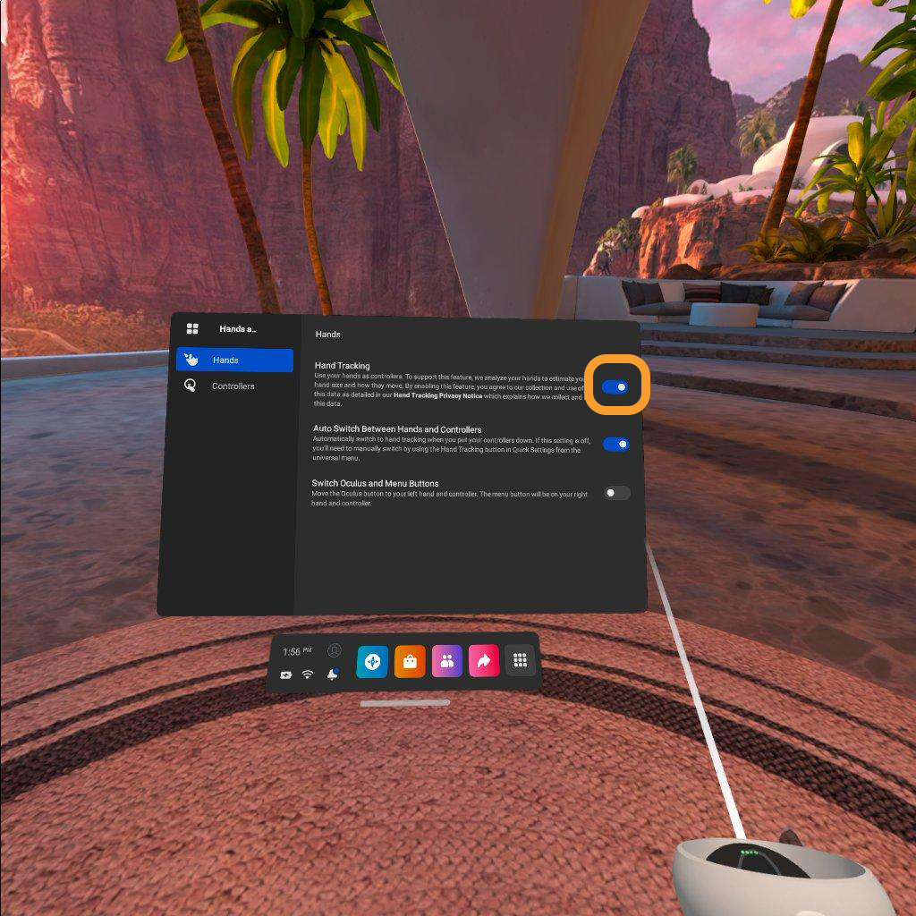 Enabling hand tracking